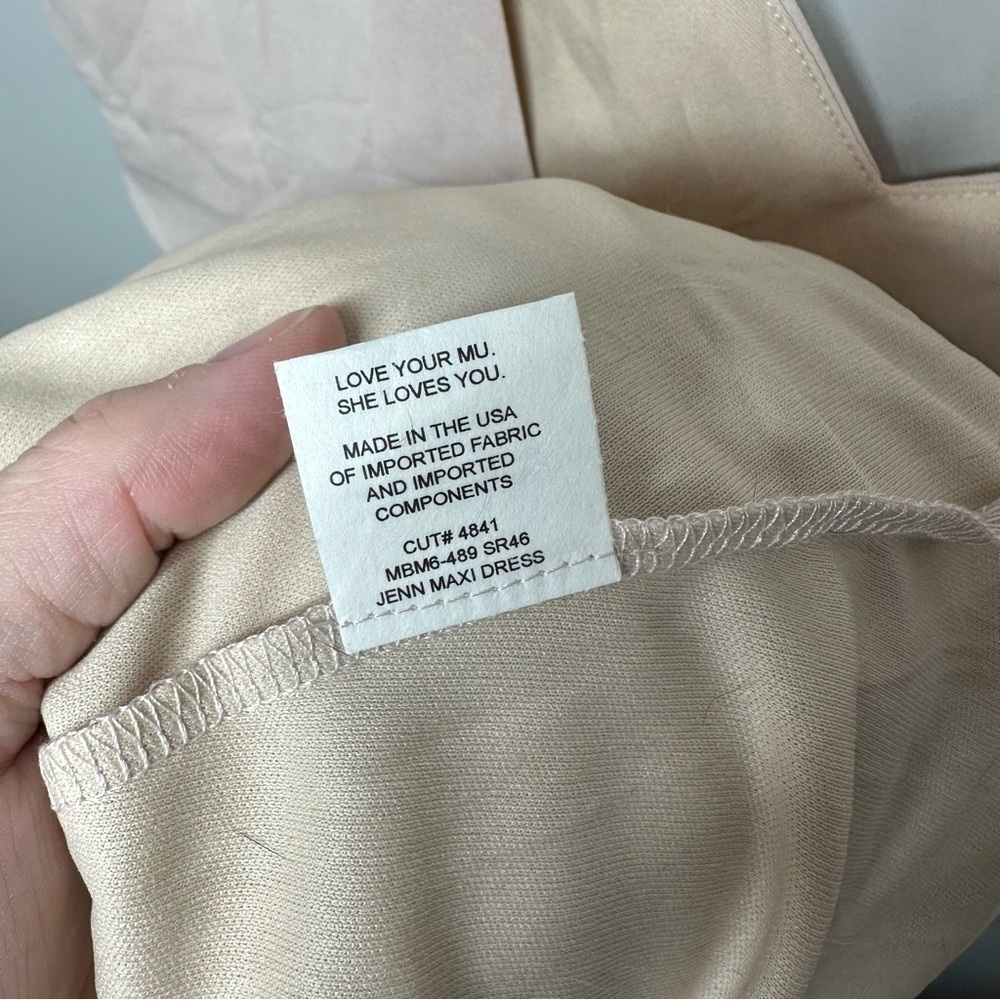 Show Me Your MuMu Jenn Plunge Vneck Maxi Dress Beige - Picture 6 of 7
